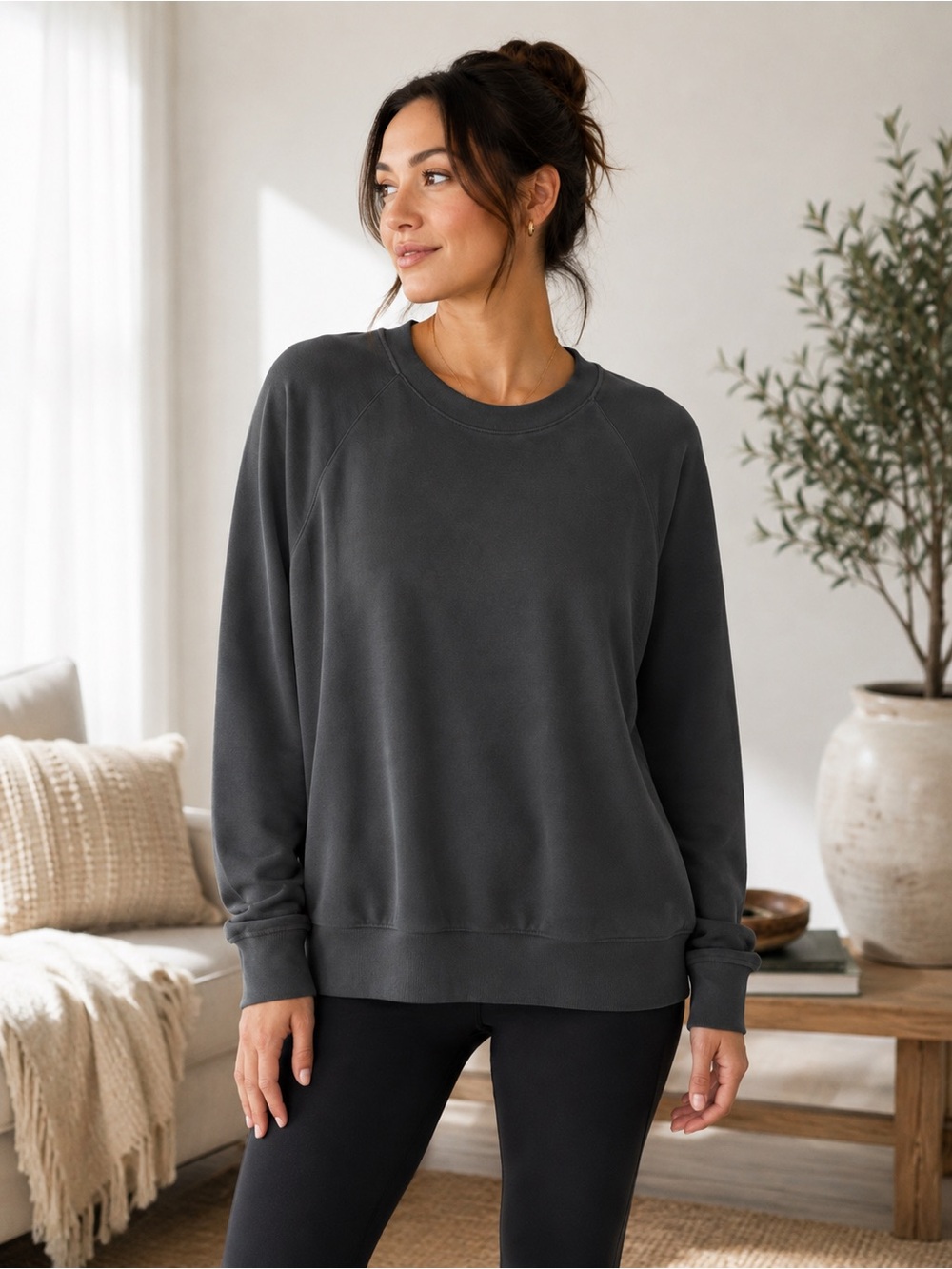 Prana Women's Dark Charcoal Crewneck Pullover